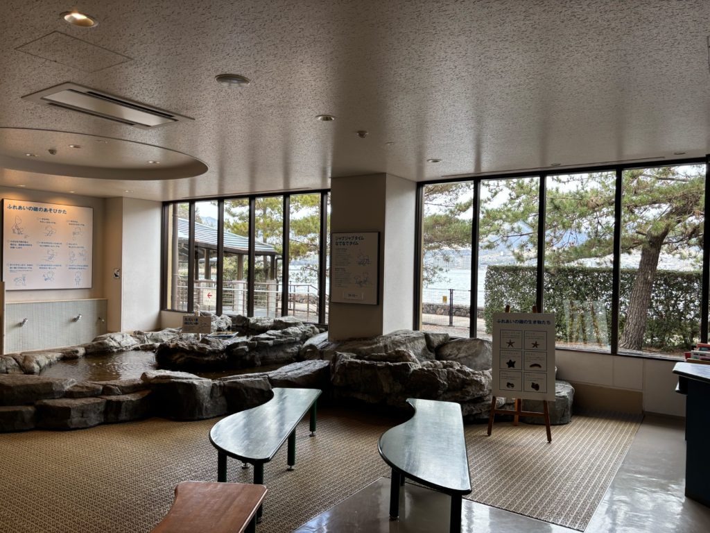 Diverse marine exhibits in the aquarium's interior